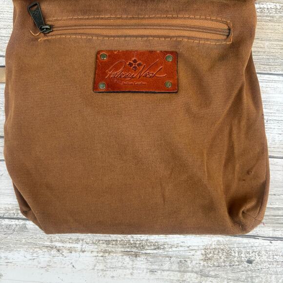 Patricia Nash Crossbody Purse Brown Tooled Leather Floral Flap Hippie Boho - Picture 12 of 17